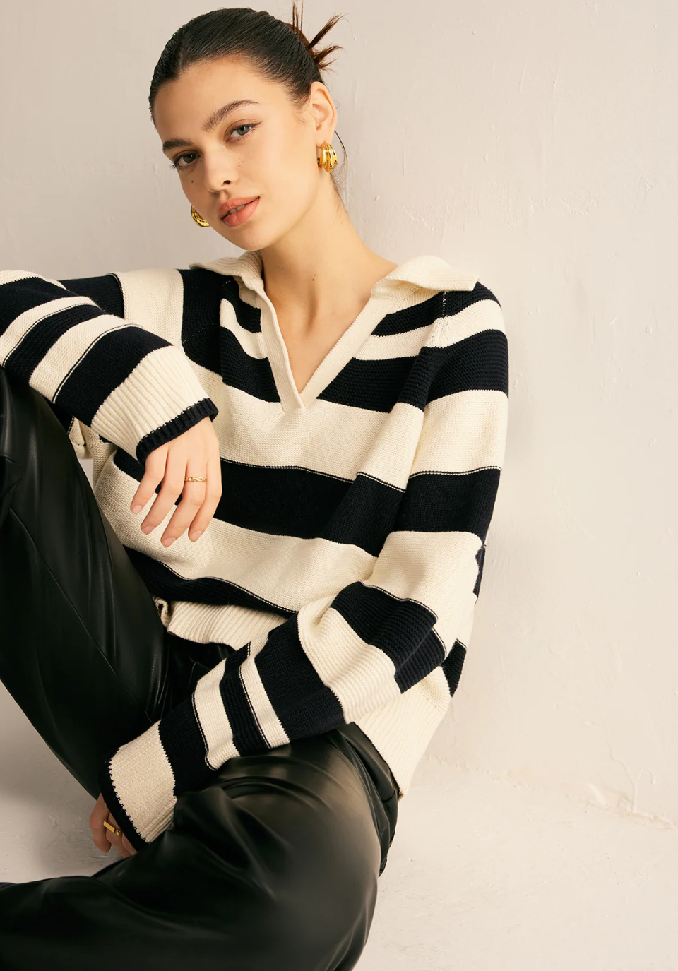 Striped Polo Sweater