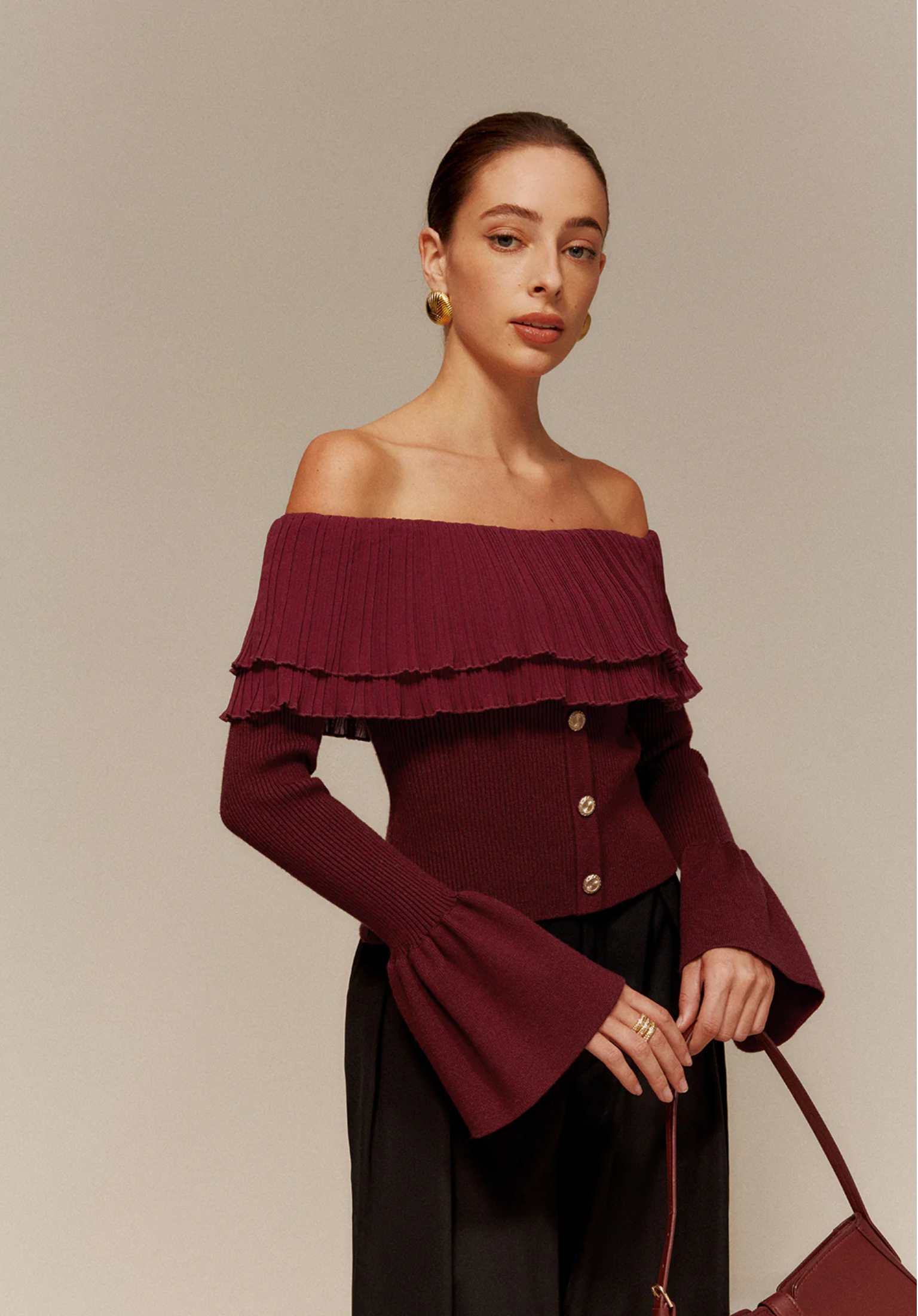 Off Shoulder Knit Top®