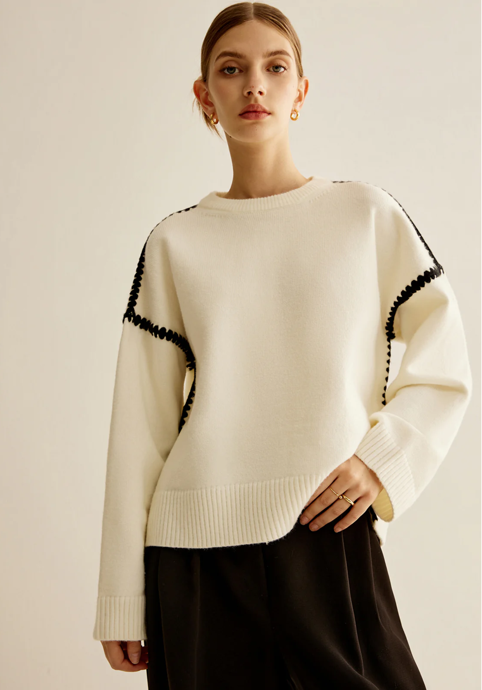 Contrast Knit Sweater®